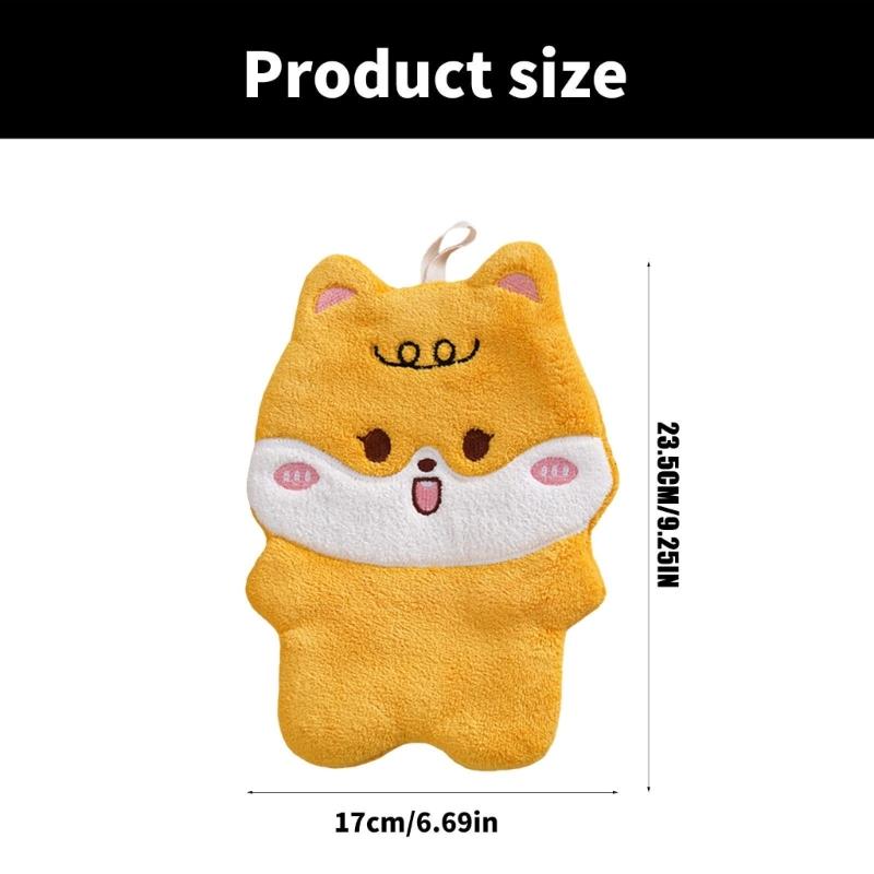 Cute Animal Patterneds Children Hand Towels Microfiber Absorbent Quick Drying Hanging Washcloths