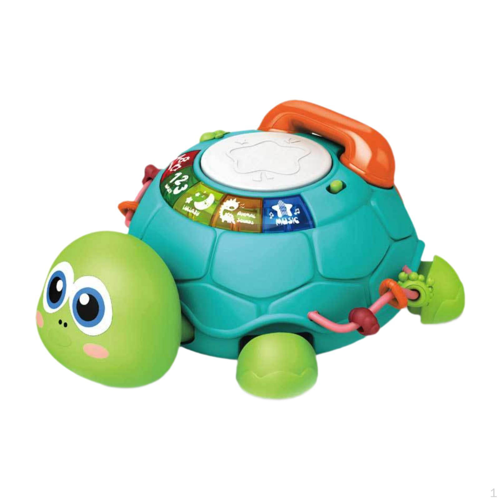 Musical Turtle Crawling Toy, with Light Sound Sensory Toys Early Learning Educational Toy for 6 7 8