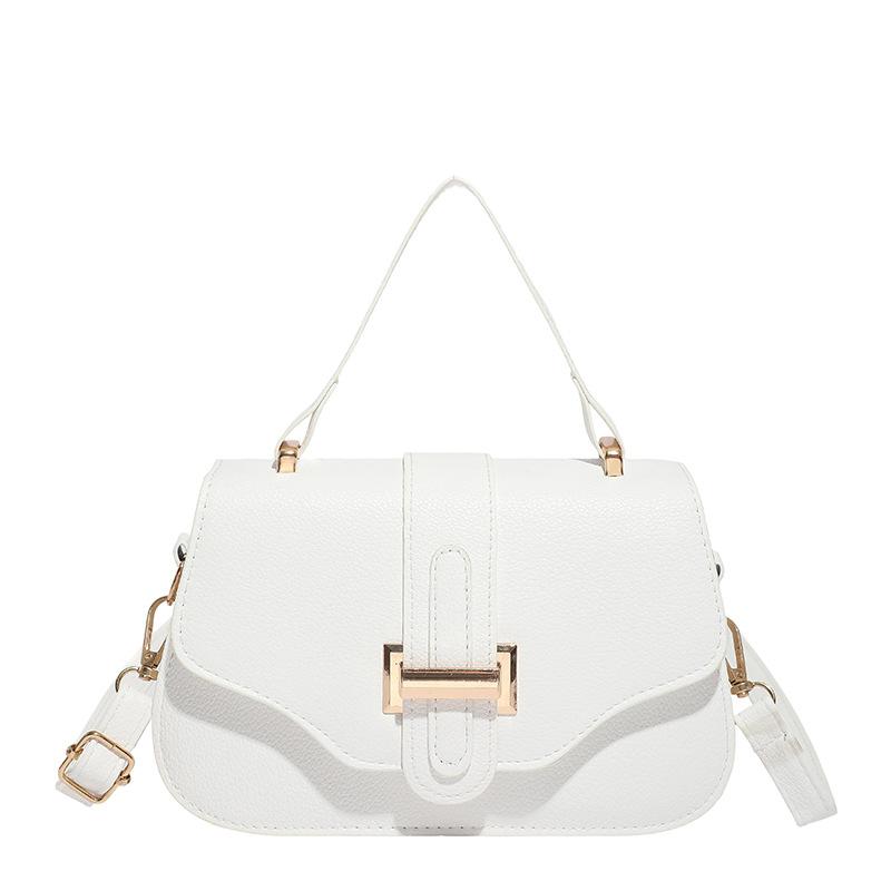 Casual simple fashion new texture solid color retro trend single shoulder portable crossbody small square bag woman