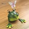 Frog Garden Statue Handmade Iron Frog Ornament Collectible Frog Figurine for Patio Balcony Home Indoor Decor Office Desk