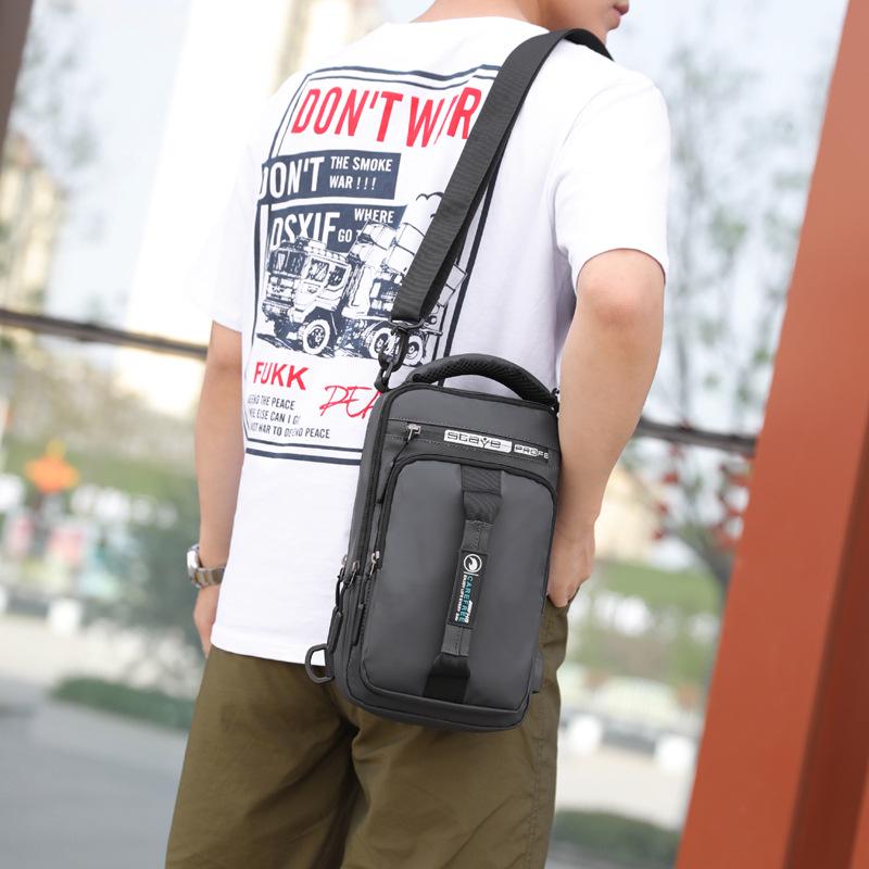 Men's USB Charging Multifunction Shoulder Chest Bag Backpack