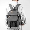 Men's Backpack Large Capacity Student Schoolbag Travel Backpack Solid Color Computer Bag