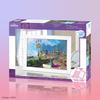Tenyo in stained art Gyutto series jigsaw puzzle Disney Frozen Celebration in Arendelle Thomas Kinkade Studios with stand and emblem and and service