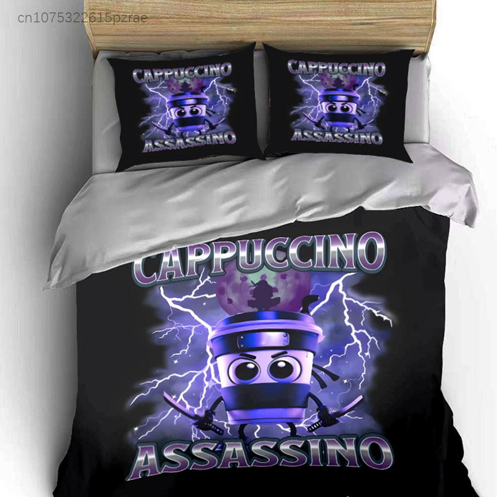 "Cappuccino Ninja Decor Set" Multiple Sizes kid's And adults' Bedroom Exquisite 3PC Bedding set, Gift