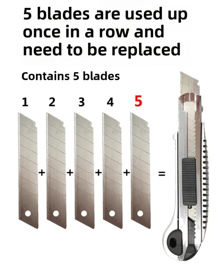 Damaly Utility Knife  5-round Wallpaper Knife Paper Cutter Stainless Steel Wallpaper Knife Multi-purpose Cutter