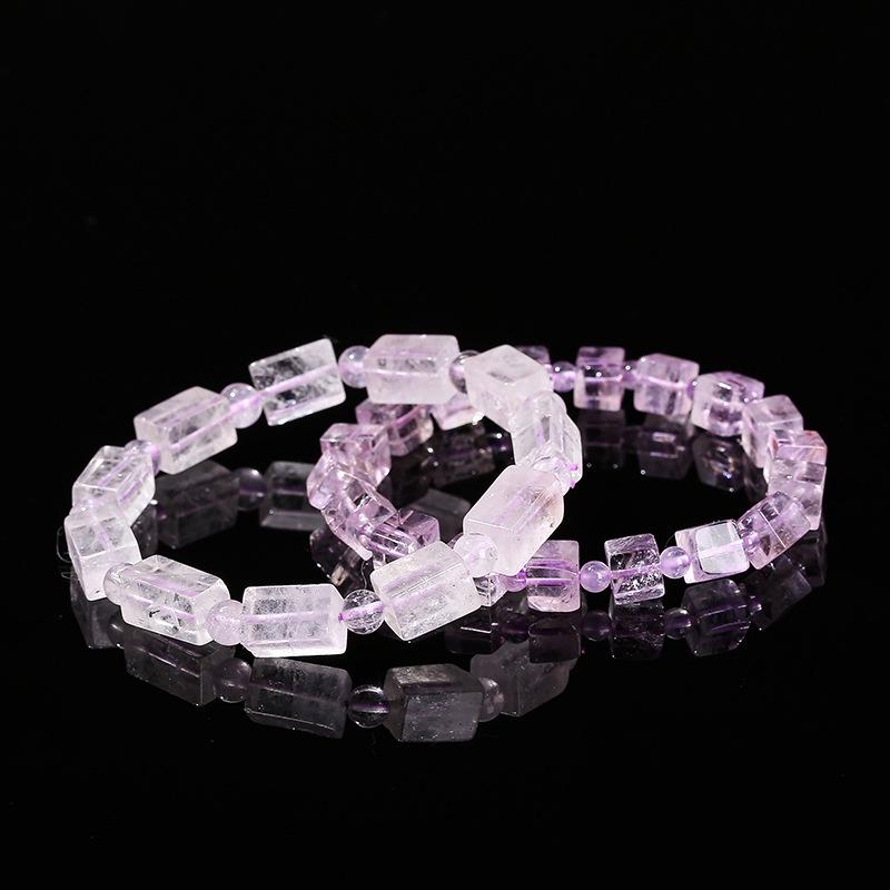 Jinde Jewelry Natural Purple Jade & Lavender Amethyst Beaded Women's Bracelet