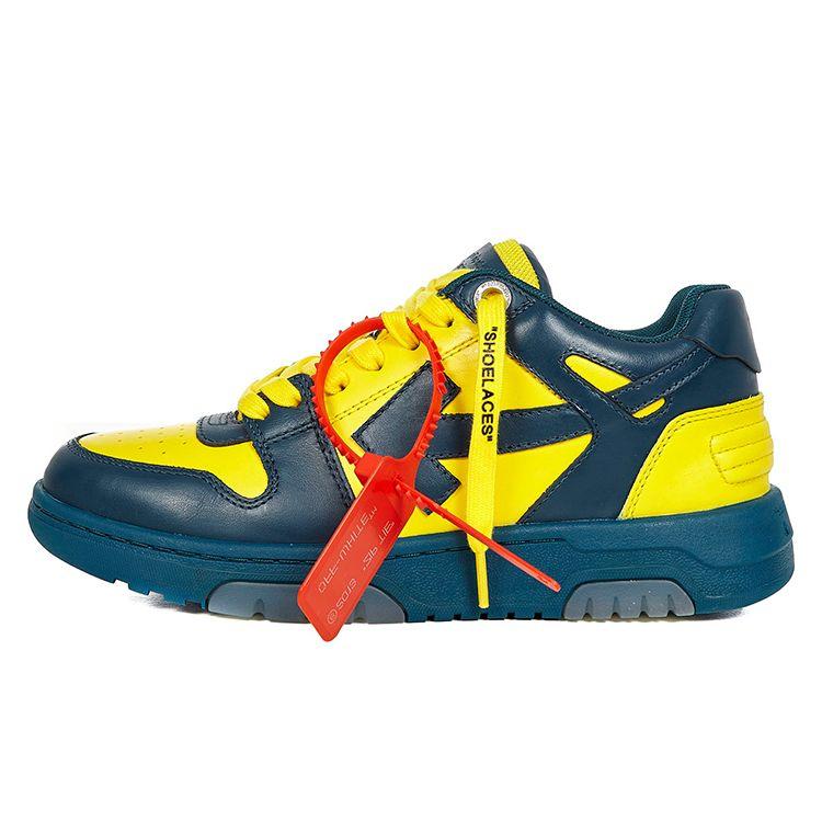 Off-White Out Of Office Trendy Versatile Low-Top Sneakers Women sneakers Blue Yellow OWIA259R21LEA0014518