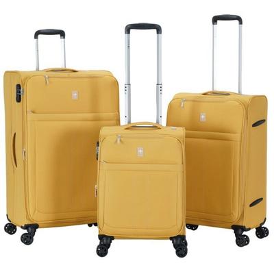 Set of 3 Lys Paris 2105/3 Ultra Light Soft Expandable Suitcases - Yellow