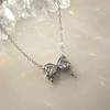 Bow Necklace Women's Light Luxury Niche Design Sense Lava Love Clavicle Chain Stainless Steel