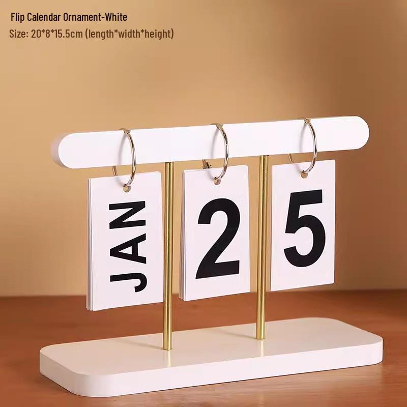 Elegant Wooden Flip Desk Calendar Ornament for Home and Office Decor