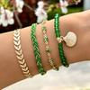 Bohemian Style Rice Bead Shell Multi-layer Bracelet Ethnic Wind Cord Woven Bracelet Four-piece Set