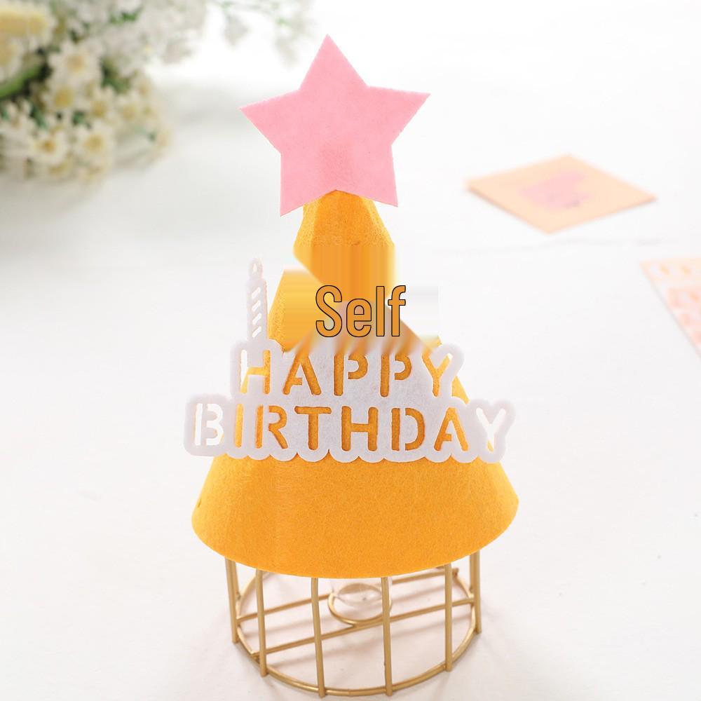 First Birthday Star Hat for Children - Non-Woven Felt Party Accessory