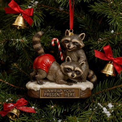 Bezczelny Szop Ozdoby Świąteczne Akrylowe Dekoracje do Zawieszenia z Humorystycznymi Napisami Zabawne Dekoracje na Świąteczne Drzewko