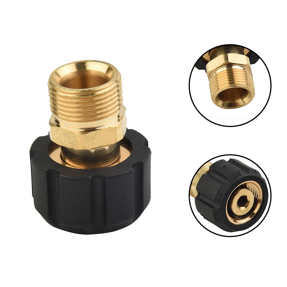 Efficient Brass Pressure Washer Hose Coupling Screw Nipple M22 Male14mm to M22 Female15mm 4500PSI Max Working Pressure