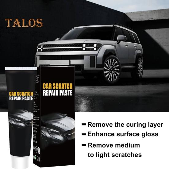 Crème de réparation des rayures de voiture 120 ml, cire de polissage pour réparation des rayures de peinture automobile, remplissage des rayures profondes pour véhicules, kit de suppression des rayures de voiture avec éponge et