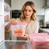 3pcs 1000ml Kitchen Storage Silicone Bags Reusable Food Grade Silicone Leakproof Freezer Bags with Built-In Seal for Refrigerator and Pantry