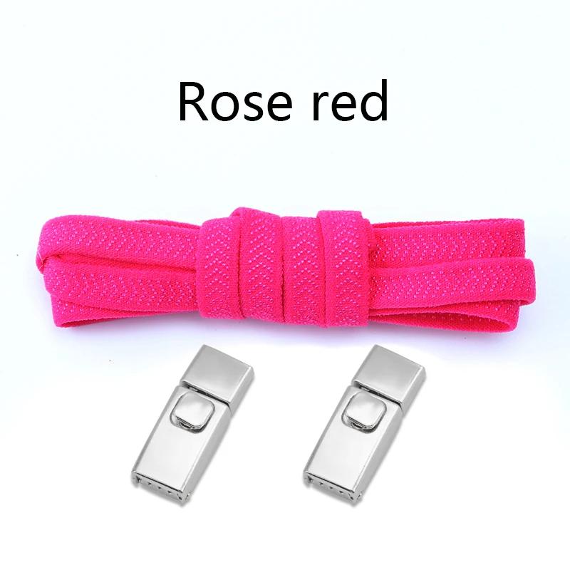 1Pair 8MM Flat Tennis No Tie Shoelace Press Lock Shoelaces Without Ties Elastic Laces Sneakers Adult Kids for Shoes Accessories