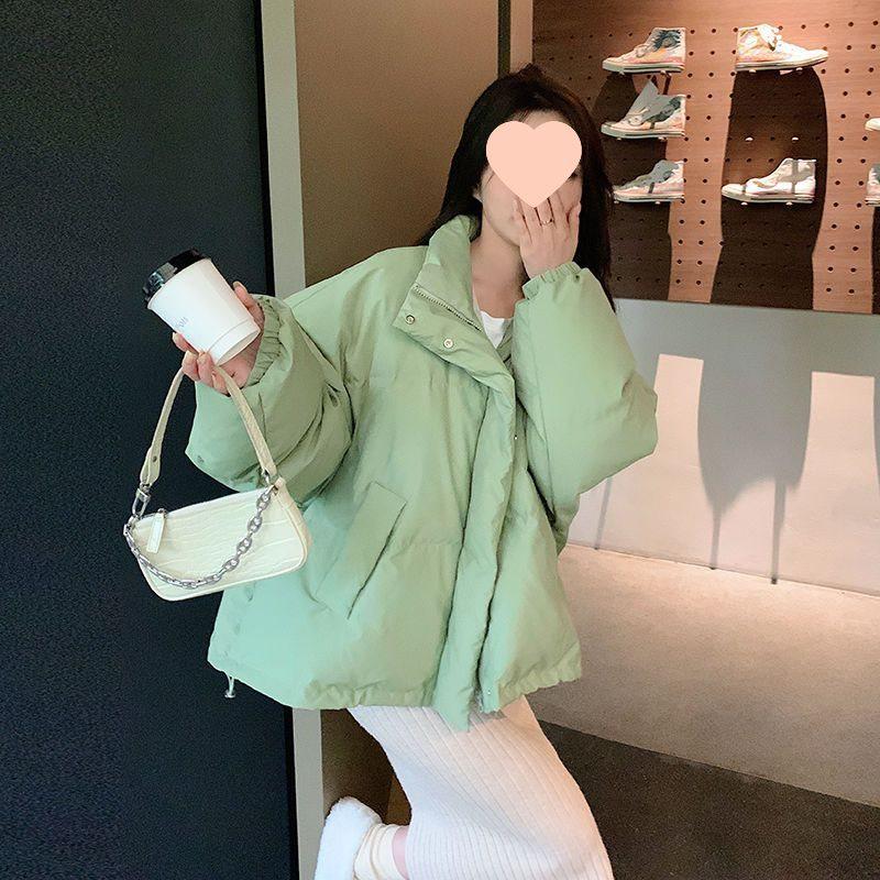 2024 Frühling/Sommer Damen Stehkragen Baumwolljacke - Locker, Dick, Warm, Kurze Oberbekleidung