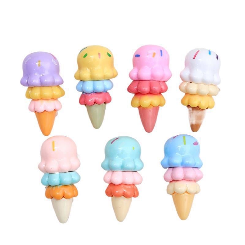 Colorful Ice Cream Resin Hair Clip & Shoe Buckle Jewelry DIY Accessory Set.