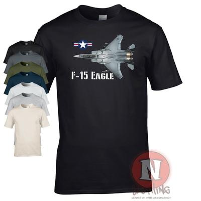 T-shirt F-15 EAGLE Amerikaans Jachtvliegtuig Oorlogsvliegtuig USAF