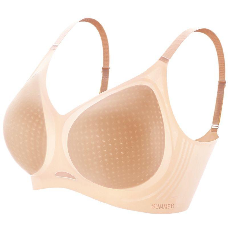 Spring and summer seamless big chest small jelly strip soft support comfortable anti-sagging breathable bra cover