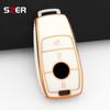 For Mercedes Benz E S G Class Glc Cle Cla Glb Gls W177 W205 W213 W222 X167 Amg E200 E260 Golden Tpu Car Key Case Cover Shell Fob