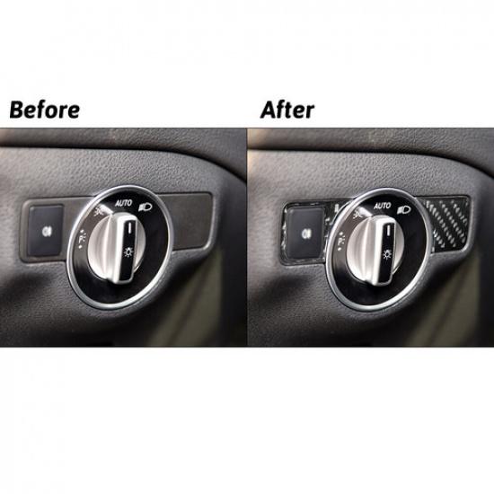 For Mercedes Benz CLA GLA Class Carbon Fiber Headlight Switch Cover Trim Type A