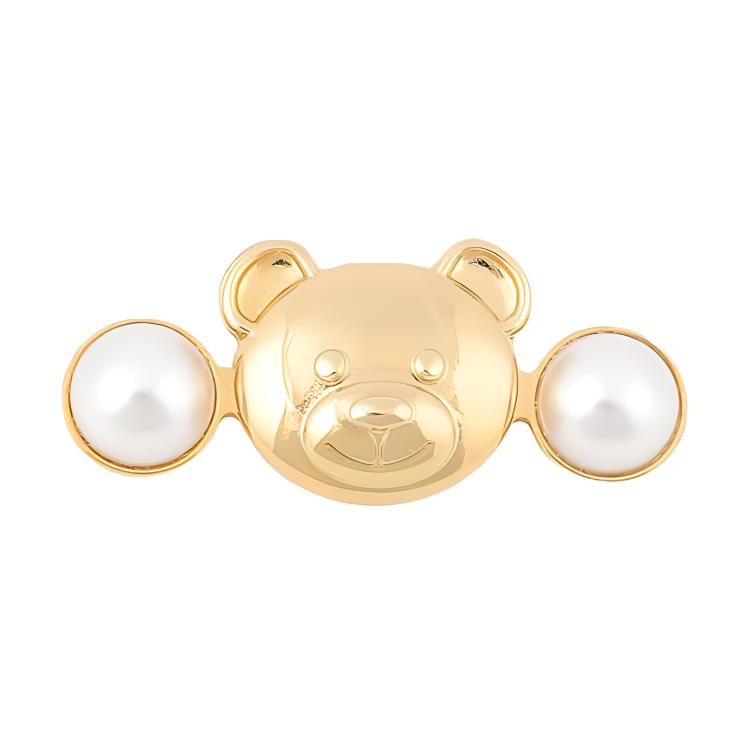 Moschino Gold Plated Brass Brooch With Jade Design Women brooch AEF23271A914484542606 F,Gold