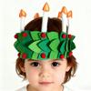 Christmas Crown Candle Felt Headband Holiday Wreath Design Handmade Felt Christmas Decorative Hat Cosplay Supplies