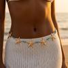 Exaggerated Metal Starfish Splicing Waist Chain for Women Elegant Imitation Pearls Belly Chain Charm Summer Beach Bikini Jewelry