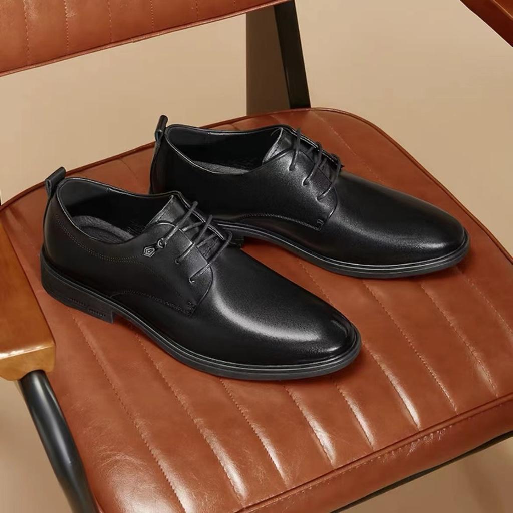 Leather Men'S Leather Shoes Dress Shoes Black Lace-Up Men'S Shoes Four Seasons Shoes Business Dress Shoes Men'S 86552-7
