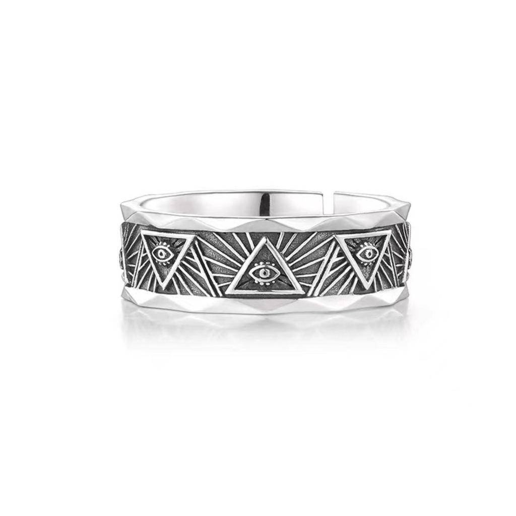 Adjustable Eye Of God Ring, Stainless Steel Punk Jewelry For Women Men, Comfort Fit Daily Wear Gift Idea