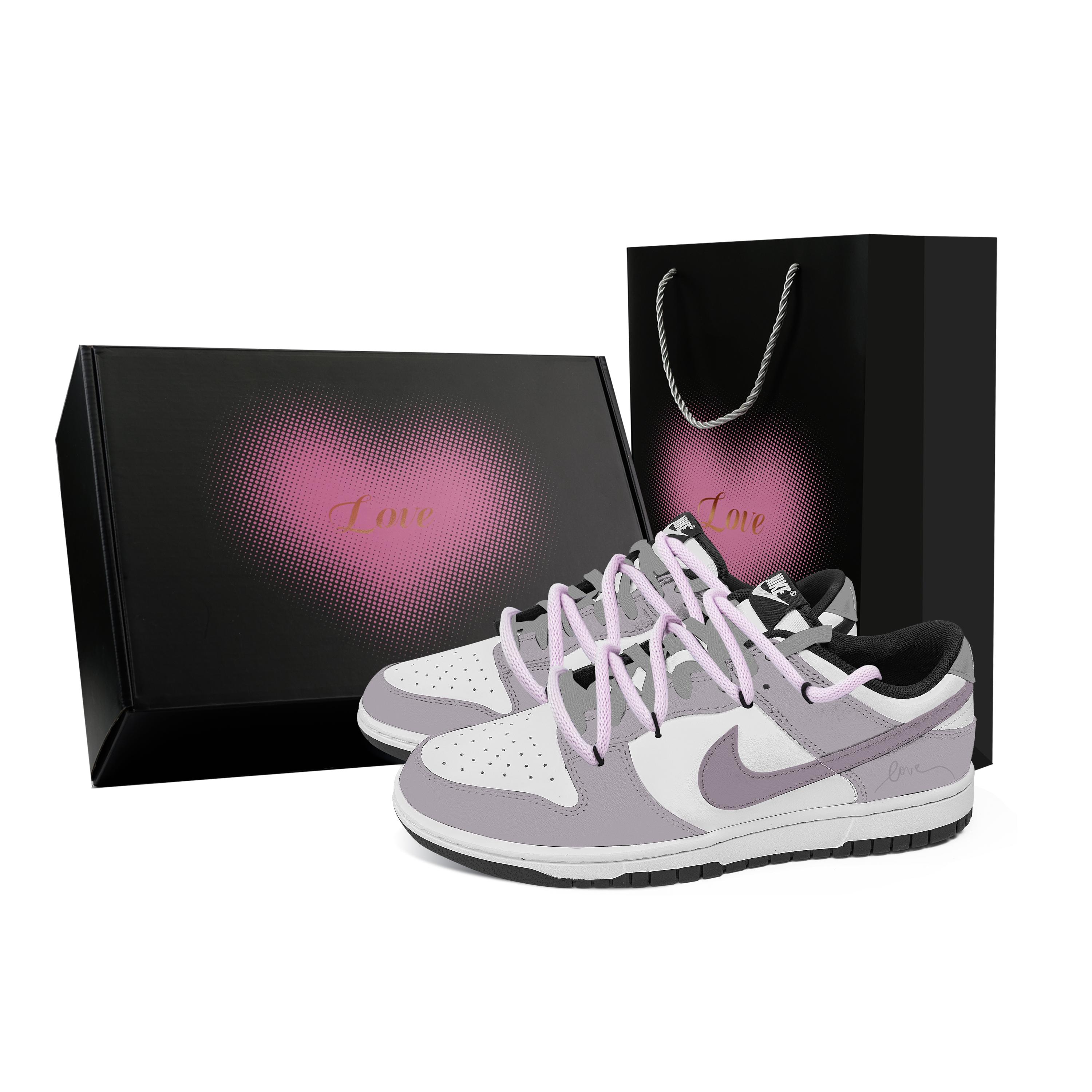 

Nike Dunk Love Letter, Коробка-серце, Стійкі до стирання, Низькі, Скейтбордичні кросівки, Унісекс, Фіолетовий, Білий, CW1590-100(Команда529--) 37.5