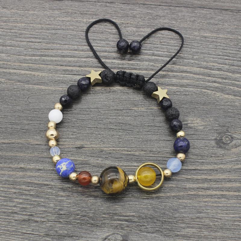 Nine Planets Blue Sandstone Adjustable Woven Bracelet