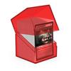 Ultimate Guard Boulder 100+ Clear Deck Case, Ruby, for 100 Double-Sleeved TCG Cards, Secure and Durable Storage for Trading Card Games
