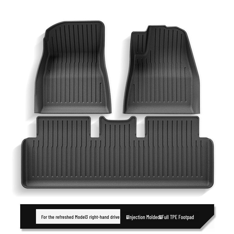New Tesla Model 3 Right-Hand Drive TPE Floor Mats - Injection Molded, Set of 24