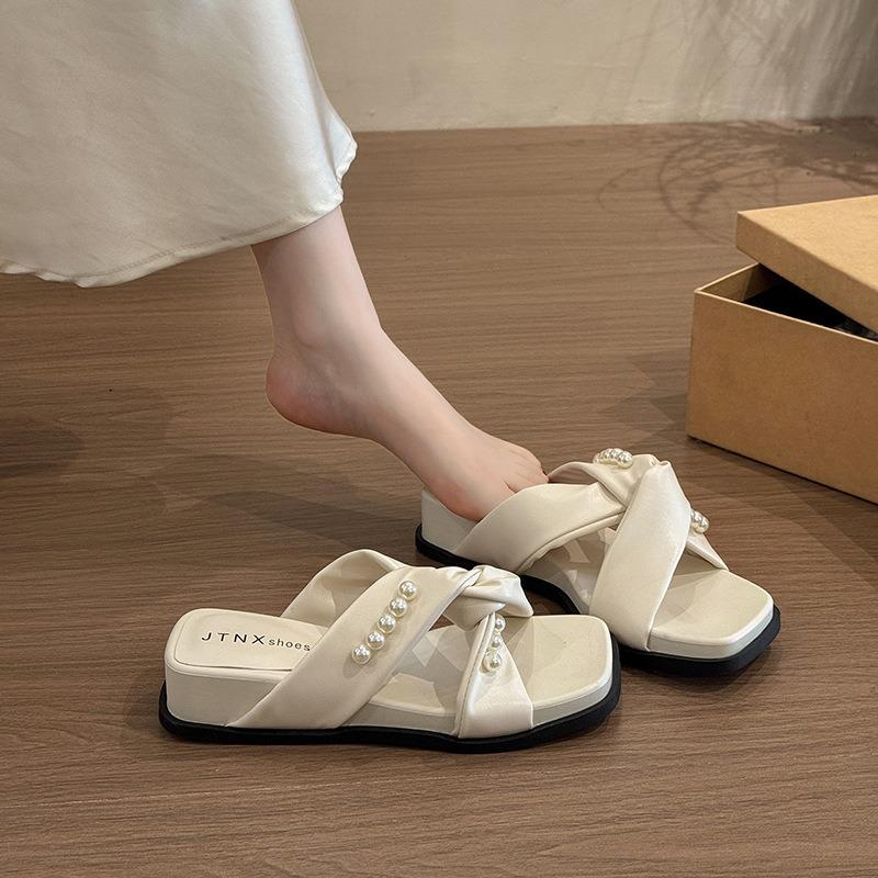 New Style Sandals Slippers Women's Shoes One-shoulder Heel Slippers