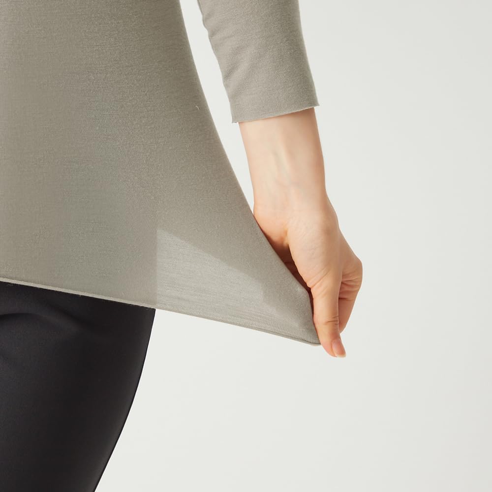 Gunze ADVANCE LABEL Turtleneck Sleeve Gray Women's 3/4 Underwear,