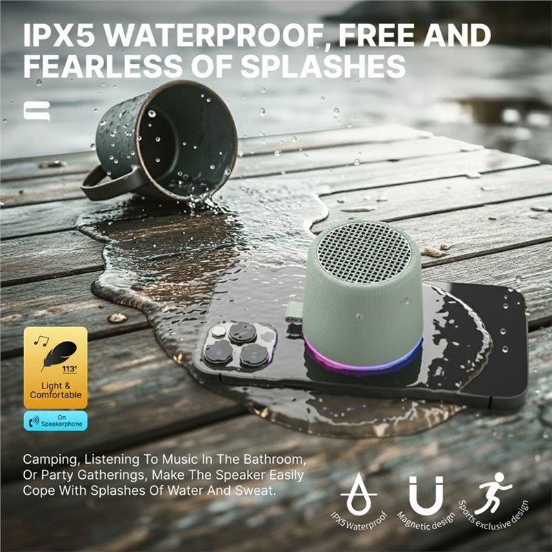 Protable Bluetooth Speaker IPX5 Waterproof RGB Magnetic Speaker Mini Sound Box 700Mah Playback Player Phone Holder