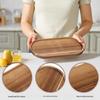 Japanese Acacia Wood Tray: Rectangular Plate, Fruit/Snack Dish, Oval Breadboard, Teacup Saucer