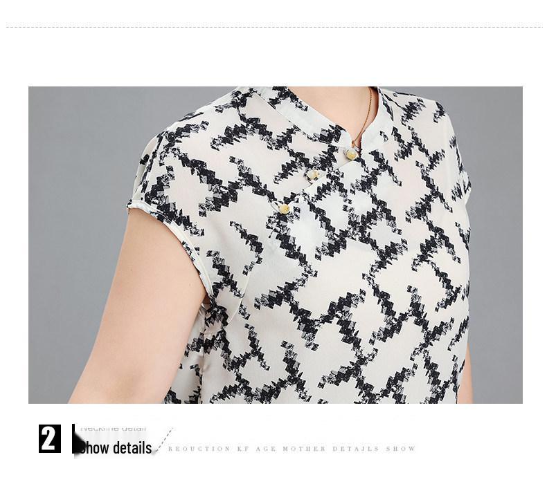2026 Stylish Printed Short-Sleeve Top for Middle-Aged and Elderly Women - Loose, Slimming, Versatile.
