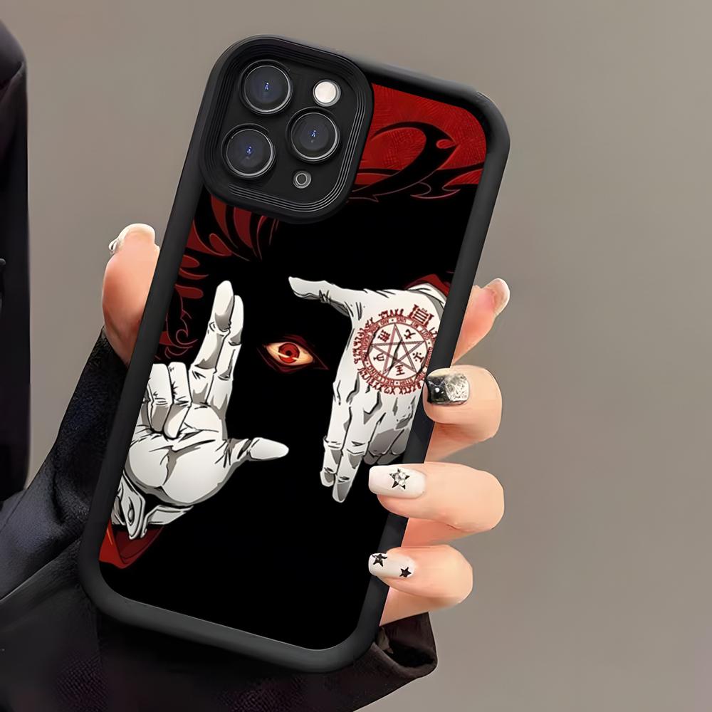 HELLSING Anime Phone Case For IPhone 17 Air 16 E 15 14 Plus 13 12 11 Pro Max Black Sky Eye Stepped Protective Case