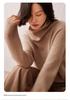 Women's High Neck Cashmere Sweater - 2026 Autumn/Winter Ribbed Knit, Simple Loose Fit, Slimming & Warm