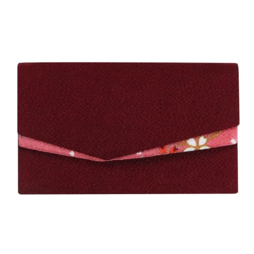 

Prayer Beads Pouch with Magnetic Hook, Lily of the Valley, Dark Red