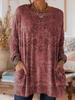 Plus Size Floral Long-sleeved Top - Trendy Women's Fashion (2026)
