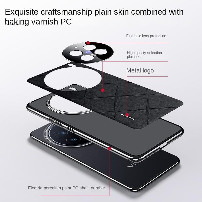For VIVO X200 Pro Case Luxury Vegan Leather Lens Protective Back Cover Case For VIVO X200Pro Mini X 200 Full Cover Phone Shell