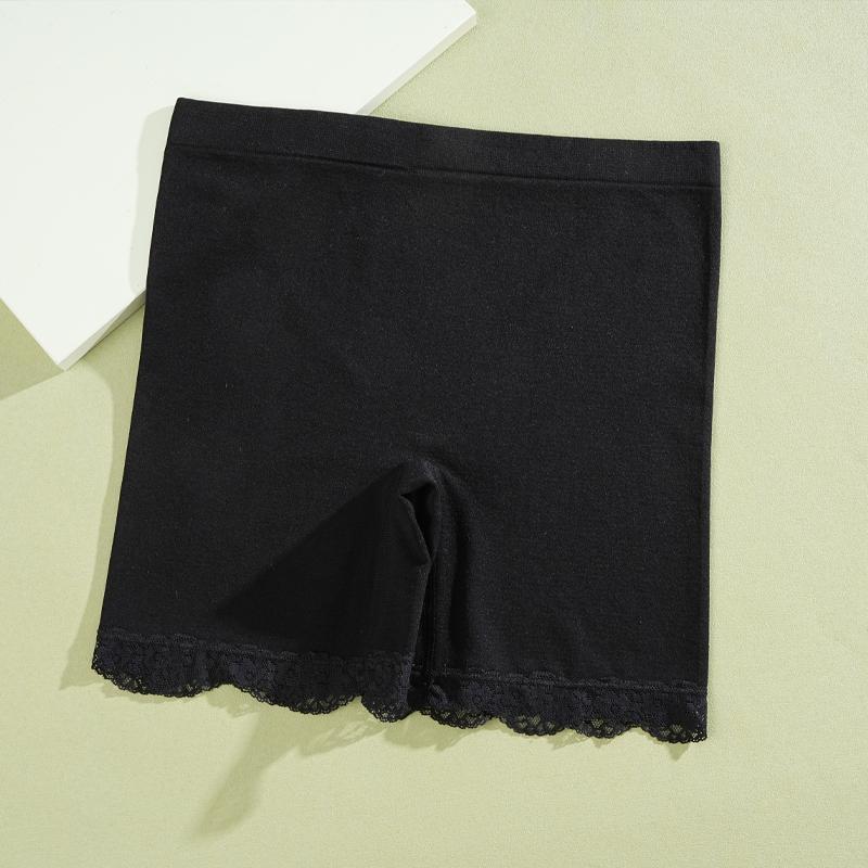 New Women's Seamless High Waist Boxer Short Sexy Lace Solid Color High Elastic Underwear Female Soft Comfortable BoyShort S-XXL