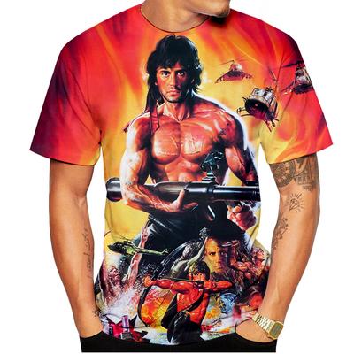 Popular de verano personalidad de sangre caliente clásico de cine estampado 3D casual camiseta cuello redondo unisex cómoda camiseta