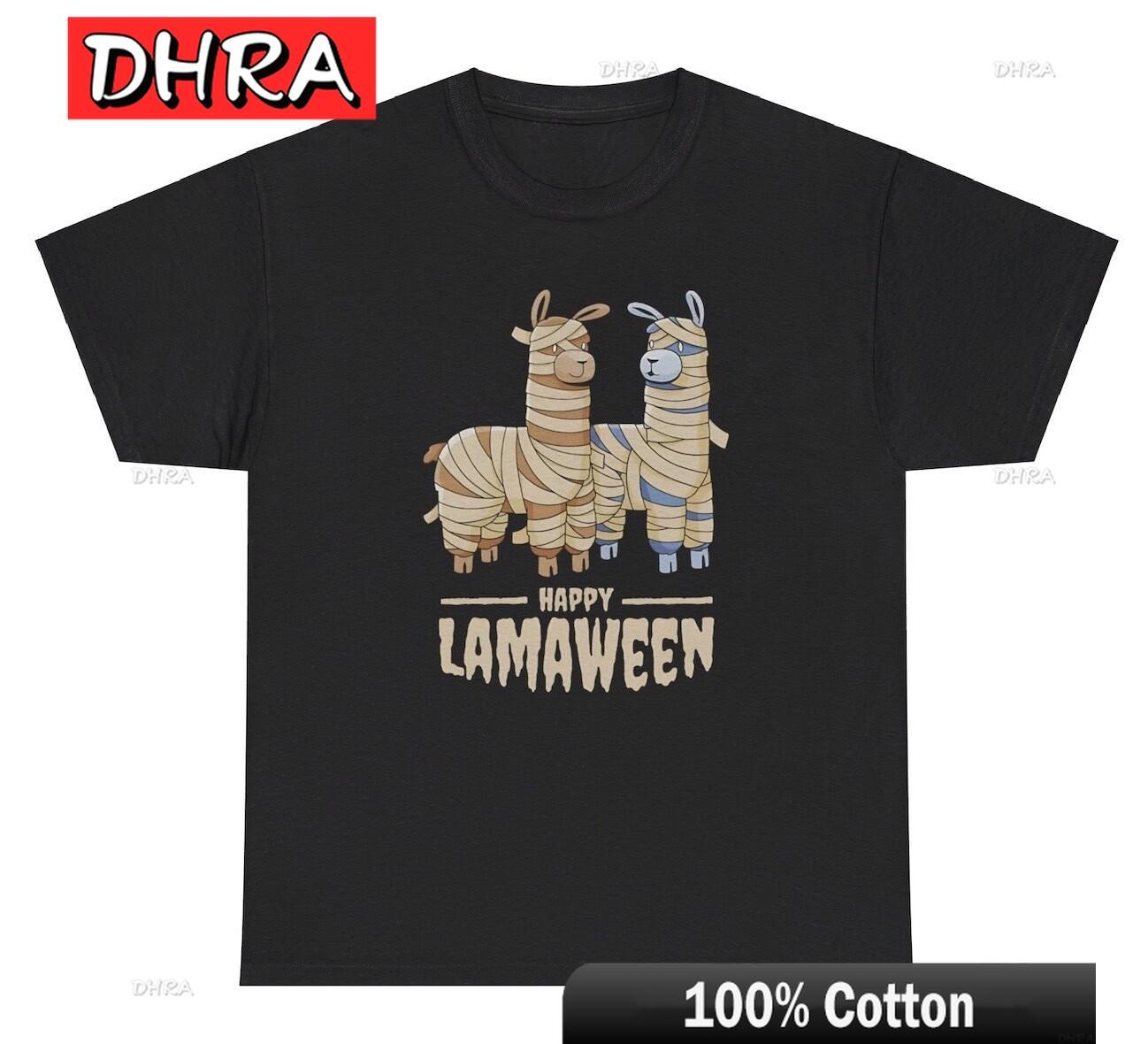 Happy Llamaween Funny Llama Halloween Spooky Gen Cute Humor Graphic Tee Cool Colorful Unique Tees Unisex Daily Wear TShirt S