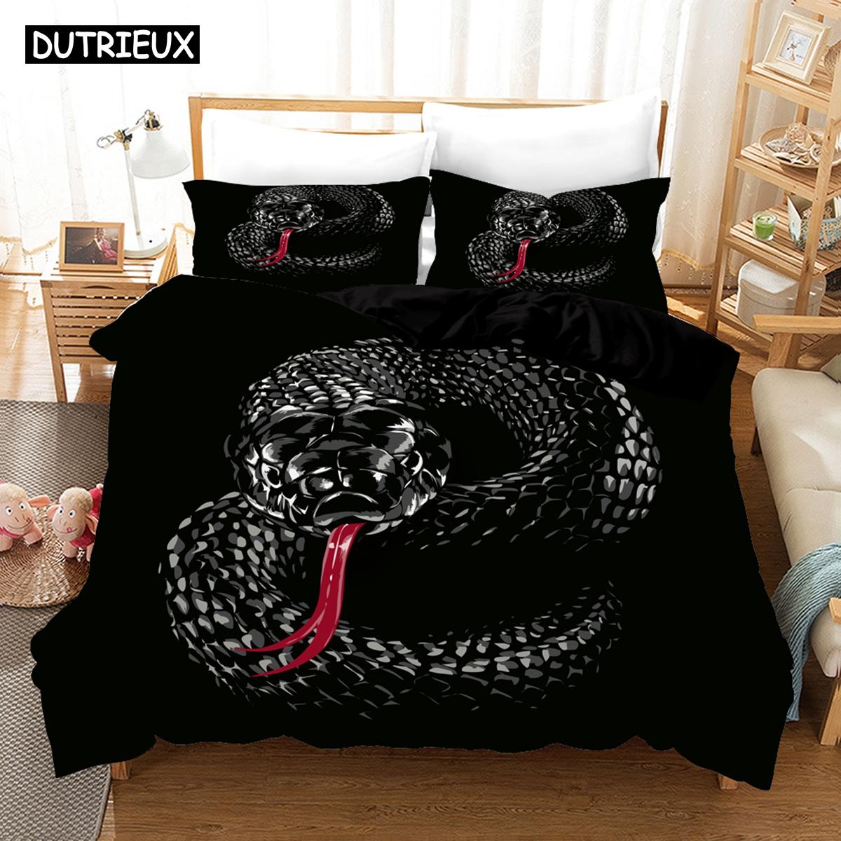 

Elegant Breathable Twin Full Queen King 3D Ophidian Sets With Bedclothes Bed Polyester Quilt Comforter (quilt)-EU Single(135*200cm)3pcs